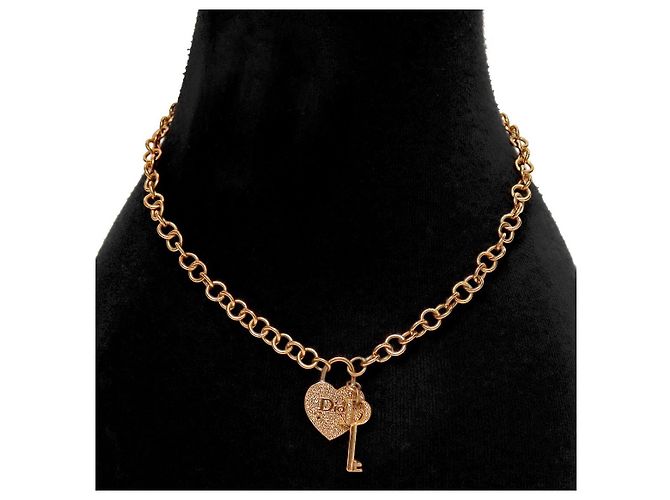 Dior Collana Cuore Cubic con Lucchetto e Chiave Oro - vista 5