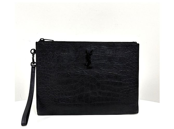 Autre Marque Clutch con tracolla in pelle Monogram Nero - vista 2