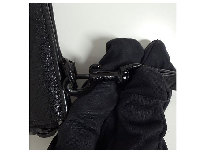 Autre Marque Clutch con tracolla in pelle Monogram Nero - vista 5