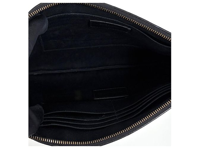 Autre Marque Clutch con tracolla in pelle Monogram Nero - vista 9