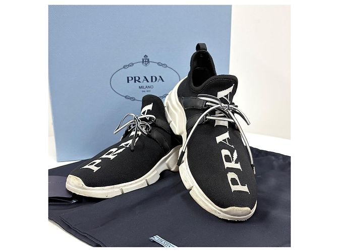 Prada Logo-Strick-Sneaker für Damen - Ansicht 2