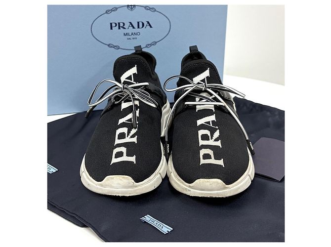 Prada Logo-Strick-Sneaker für Damen - Ansicht 3