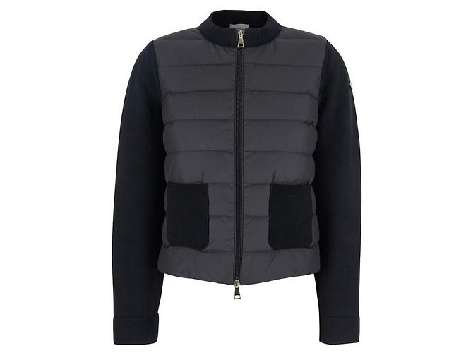 Moncler Cardigã de lã acolchoado com fecho de correr - vista 4