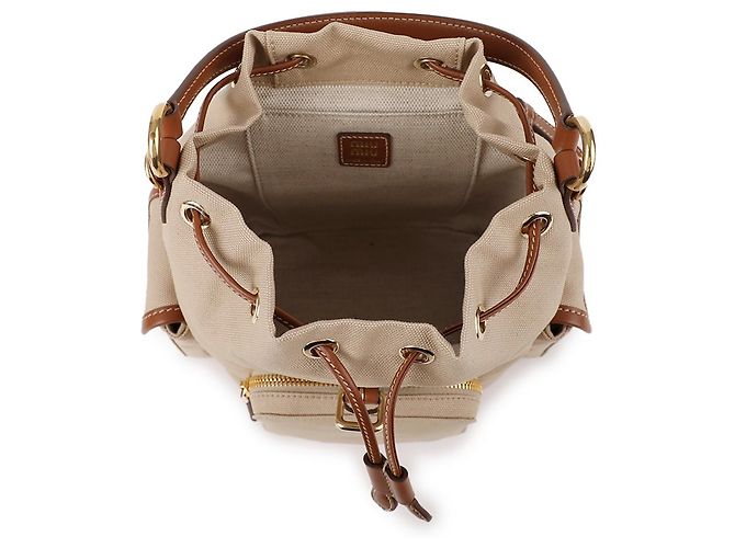 Miu Miu Leinwand-Leder-Rucksack - Ansicht 7
