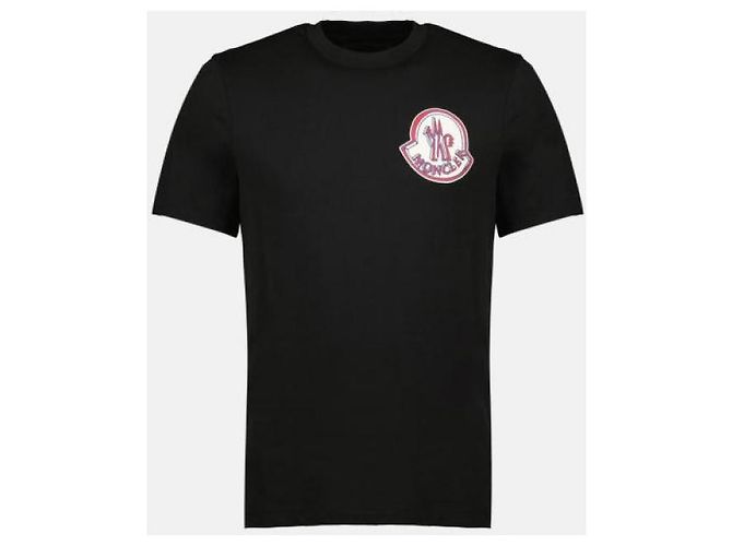 Moncler Baumwoll-T-Shirt mit Logo Schwarz - Ansicht 4