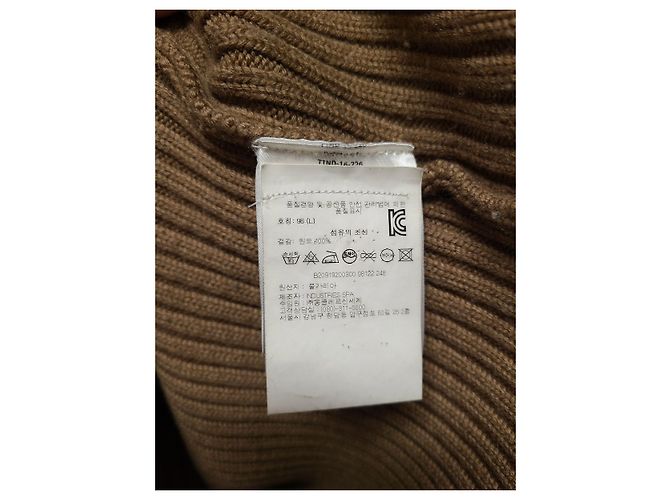 Moncler Strickpullover mit Rollkragen und Logo-Streifen in Green Beige - Ansicht 5