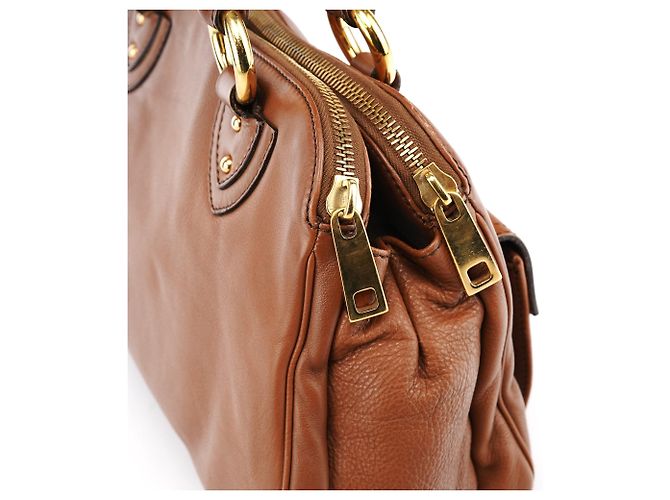 Marc Jacobs Multi-Pocket Tote Bag aus hellbraunem Leder - Ansicht 8