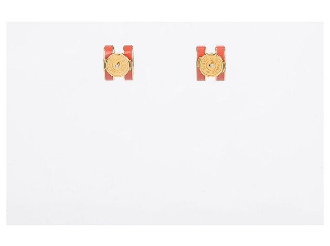 Hermès Orecchini Pop Ash Oro Arancione - vista 3