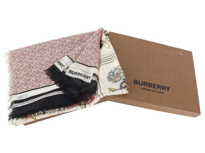 Burberry Sciarpa in seta e lana floreale - vista 6