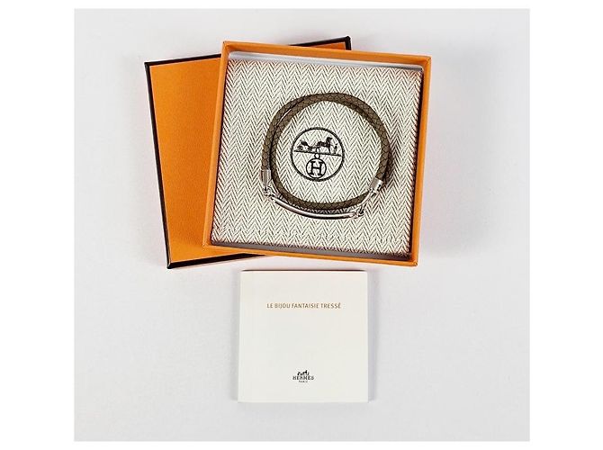 Hermès Bracciale Roulis Double Tour in pelle Etoupe - vista 11