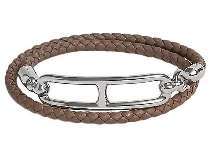 Hermès Bracciale Roulis Double Tour in pelle Etoupe - vista 2