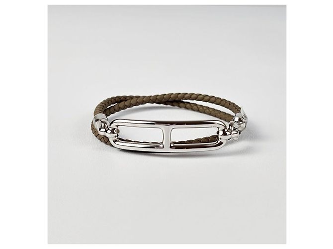 Hermès Bracciale Roulis Double Tour in pelle Etoupe - vista 4