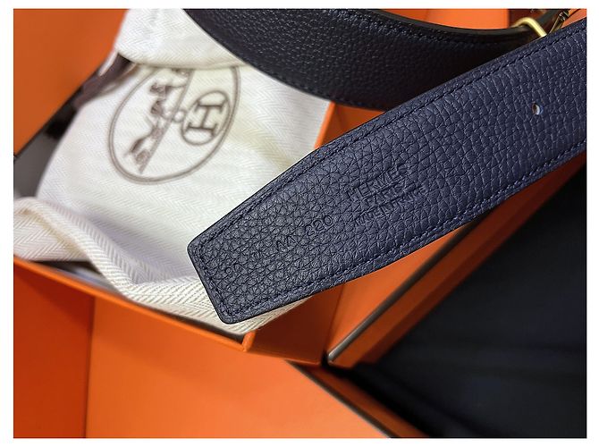 Hermès Cintura reversibile Gold Classic Black Blue - vista 4