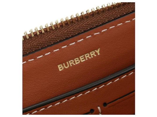 Burberry Cartera Zip Round de piel Check - vista 5