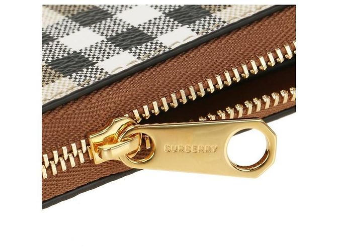 Burberry Cartera Zip Round de piel Check - vista 6