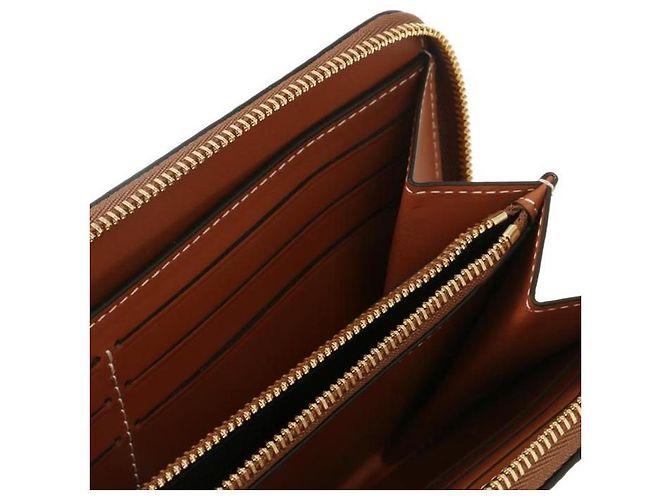 Burberry Cartera Zip Round de piel Check - vista 8