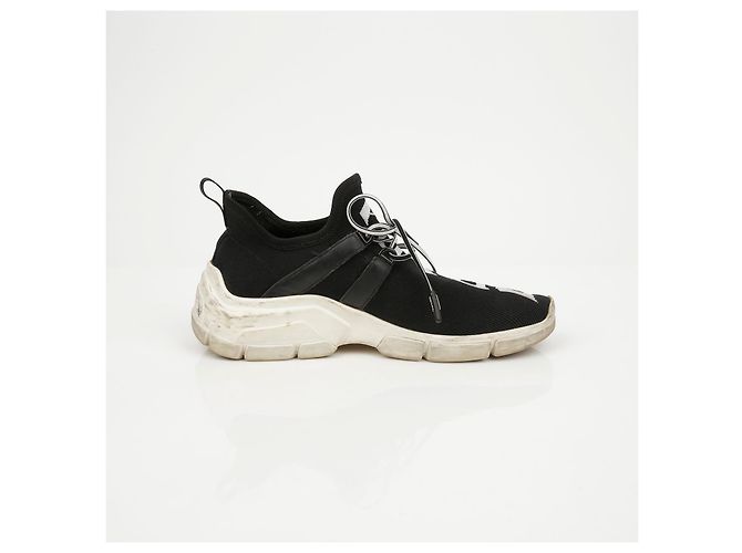 Prada Logo Knit Socks Sneaker Schwarz Weiß - Ansicht 11