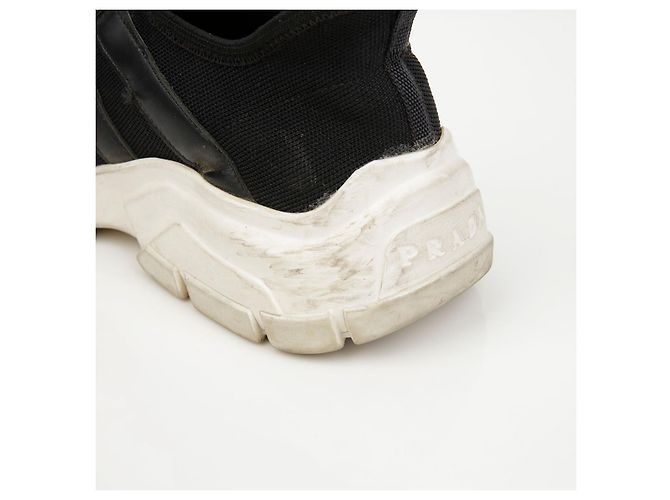 Prada Logo Knit Socks Sneaker Schwarz Weiß - Ansicht 15