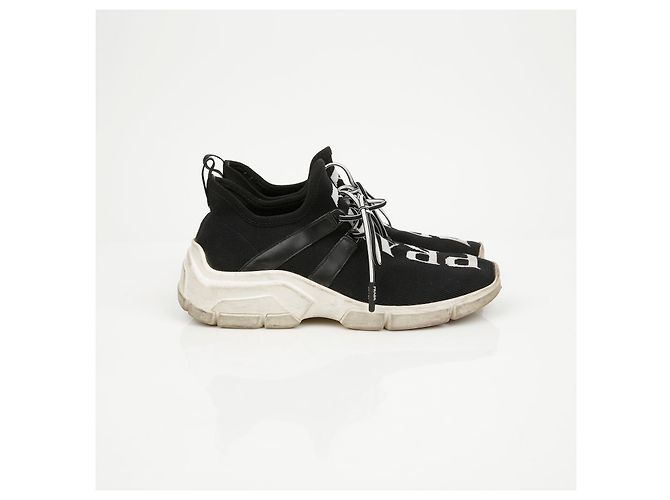 Prada Logo Knit Socks Sneaker Schwarz Weiß - Ansicht 2