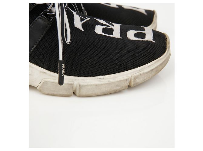 Prada Logo Knit Socks Sneaker Schwarz Weiß - Ansicht 3