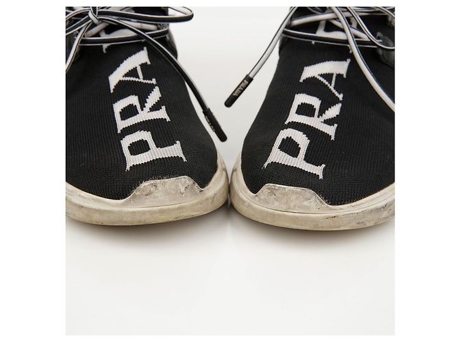 Prada Logo Knit Socks Sneaker Schwarz Weiß - Ansicht 5