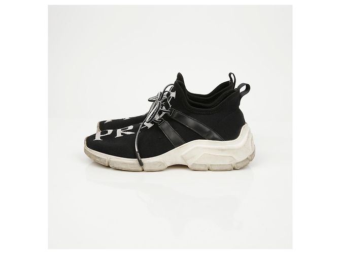 Prada Logo Knit Socks Sneaker Schwarz Weiß - Ansicht 7