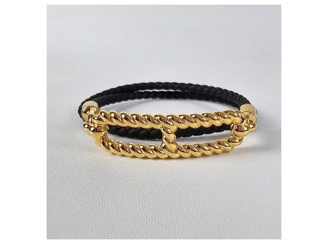 Hermès Bracciale Roulis Double Tour da donna in pelle Gold Noir - vista 4