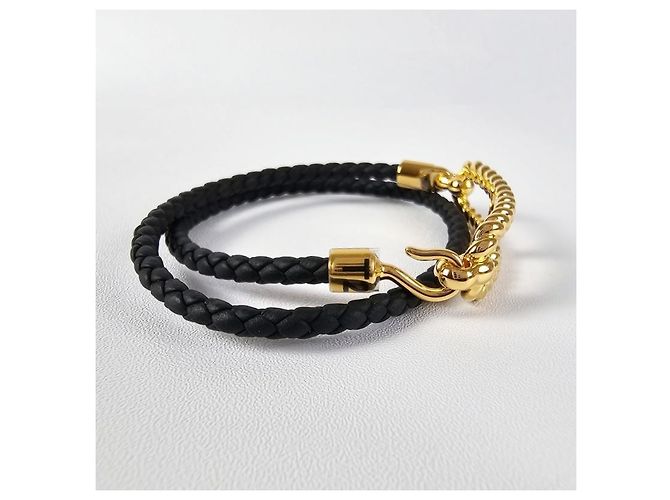 Hermès Bracciale Roulis Double Tour da donna in pelle Gold Noir - vista 5