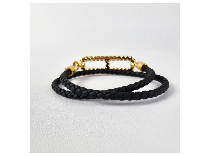 Hermès Bracciale Roulis Double Tour da donna in pelle Gold Noir - vista 6