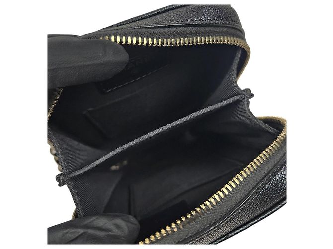 Chanel Borsa a tracolla porta-cellulare Caviar iridescent nero - vista 10