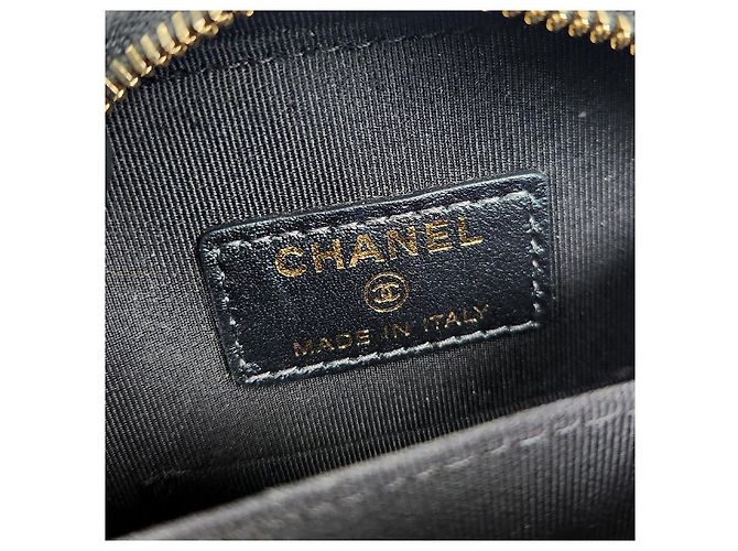 Chanel Borsa a tracolla porta-cellulare Caviar iridescent nero - vista 11