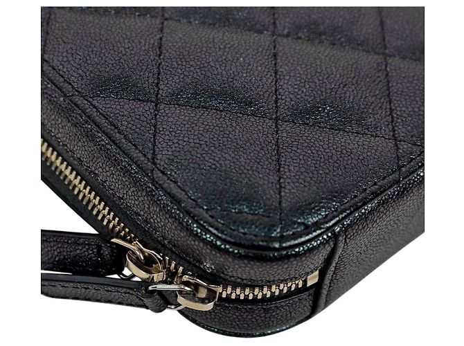 Chanel Borsa a tracolla porta-cellulare Caviar iridescent nero - vista 5