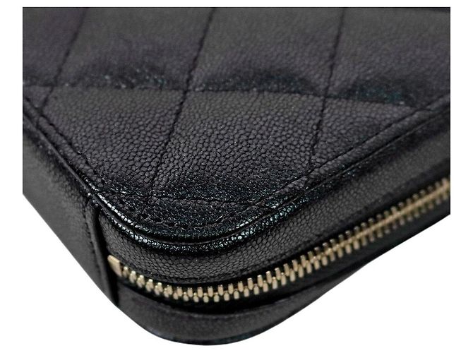 Chanel Borsa a tracolla porta-cellulare Caviar iridescent nero - vista 6