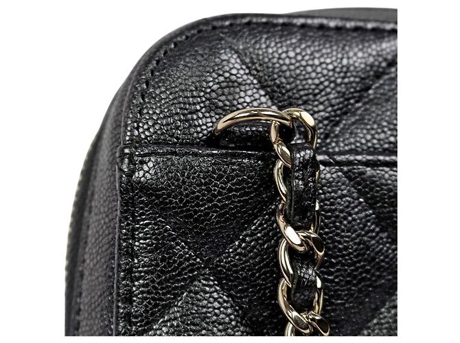 Chanel Borsa a tracolla porta-cellulare Caviar iridescent nero - vista 9
