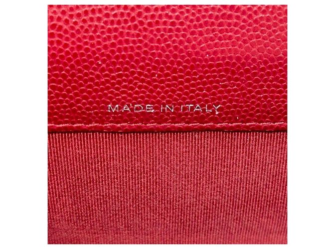 Chanel Tarjetero de piel caviar roja - vista 9