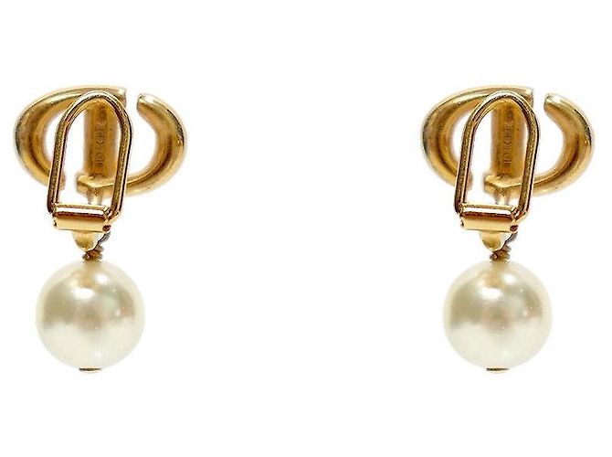 Dior Navy Clip-Ohrringe Gold - Ansicht 3
