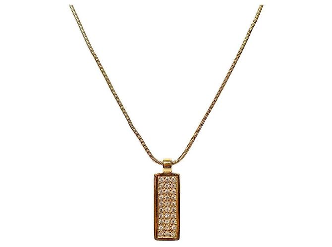 Dior Collana con piastra obliqua e zirconi oro - vista 2