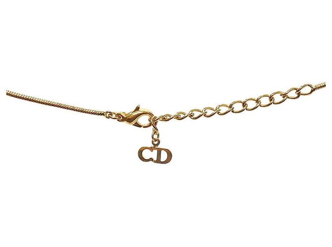 Dior Collana con piastra obliqua e zirconi oro - vista 4