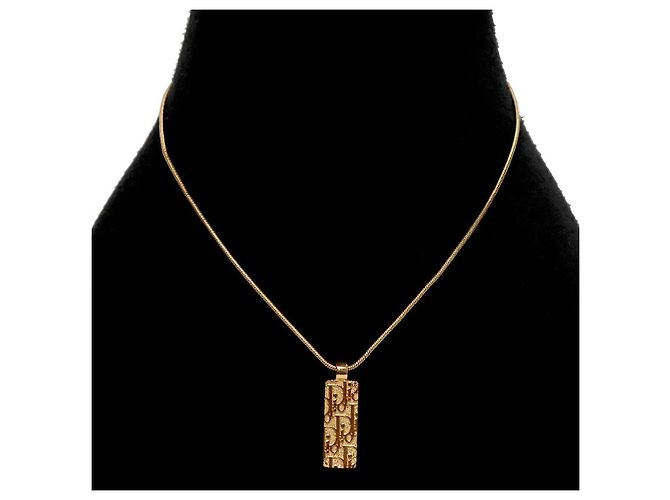 Dior Collana con piastra obliqua e zirconi oro - vista 5