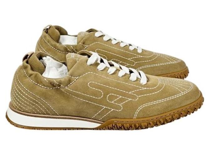 Hermès Sneakers Jet da Uomo Beige Alabaster - vista 10