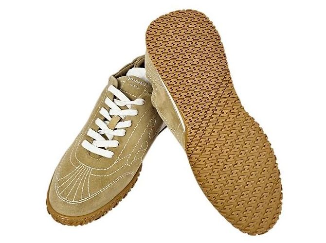 Hermès Sneakers Jet da Uomo Beige Alabaster - vista 12