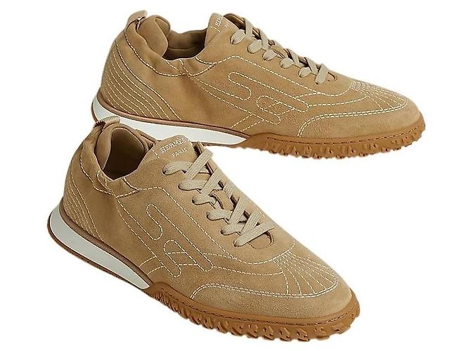 Hermès Sneakers Jet da Uomo Beige Alabaster - vista 2