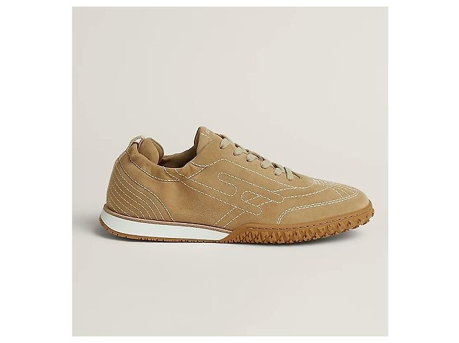 Hermès Sneakers Jet da Uomo Beige Alabaster - vista 4