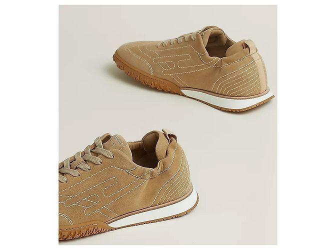 Hermès Sneakers Jet da Uomo Beige Alabaster - vista 6