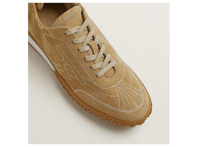 Hermès Sneakers Jet da Uomo Beige Alabaster - vista 7