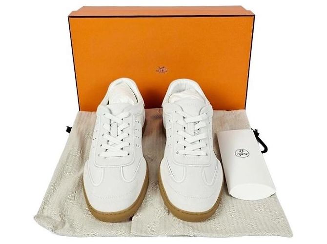 Hermès Sneakers in camoscio da uomo Blanc - vista 15