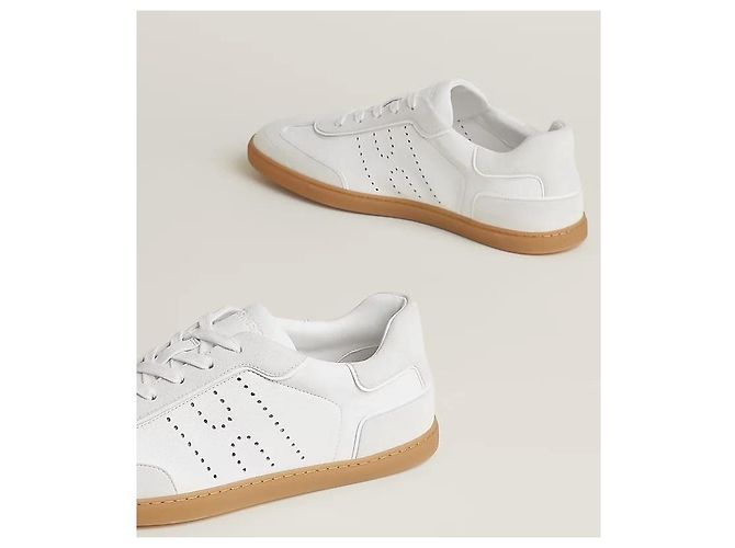 Hermès Sneakers in camoscio da uomo Blanc - vista 6
