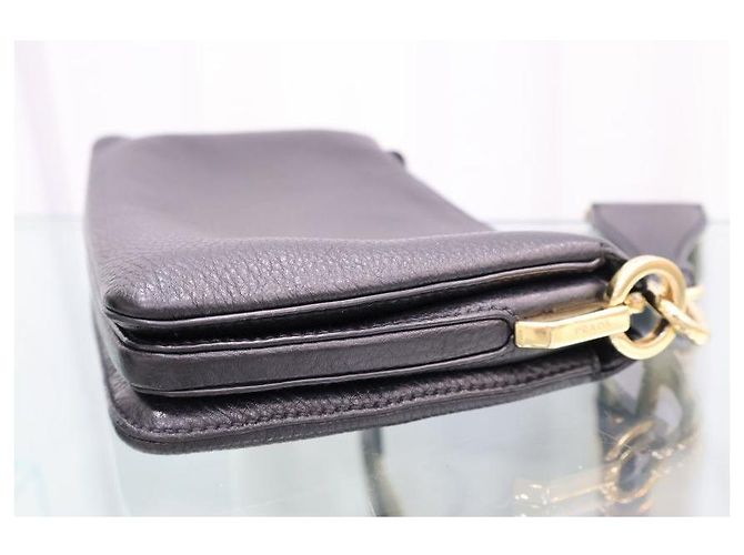 Prada Borsa a tracolla in pelle con logo triangolare dorato - vista 9