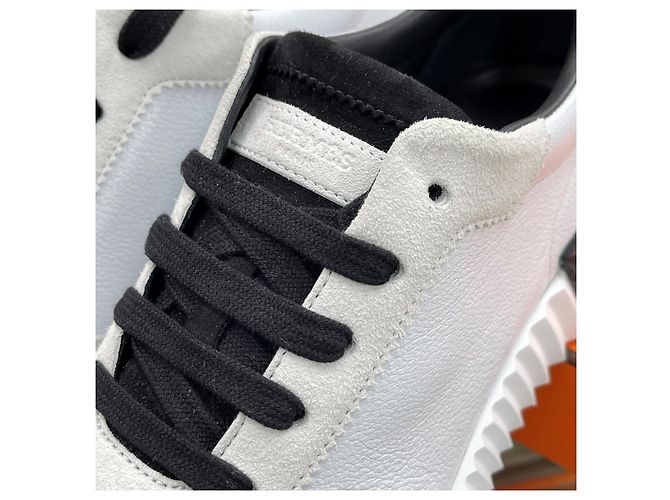 Hermès Sneakers Bouncing da donna in pelle di capra bianca - vista 7