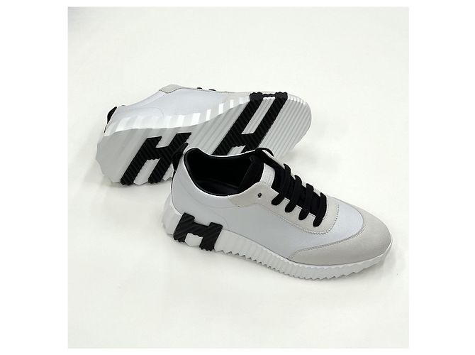 Hermès Sneakers Bouncing da donna in pelle di capra bianca - vista 9